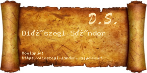 Diószegi Sándor névjegykártya