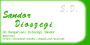 sandor dioszegi business card
